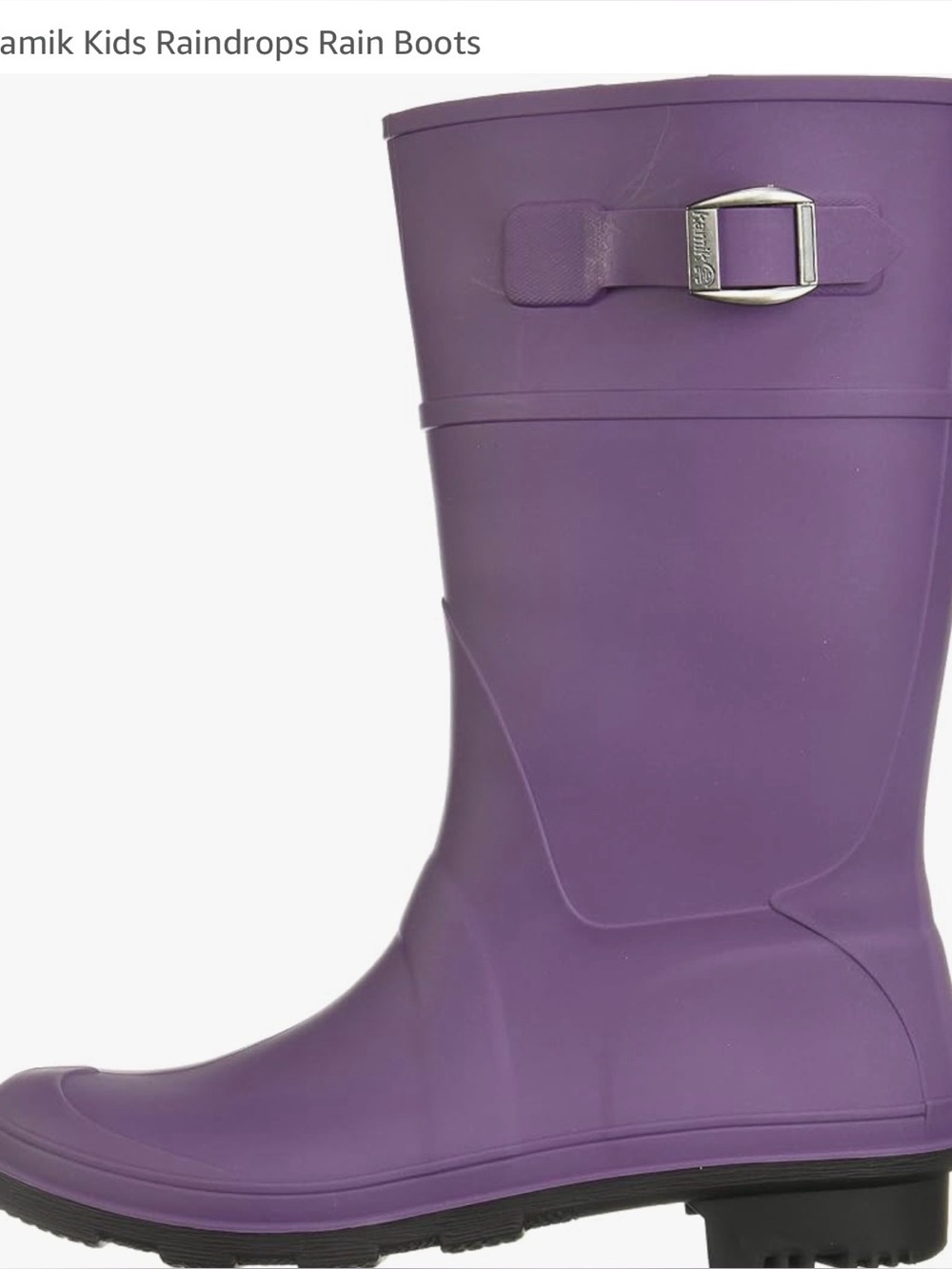 Kamik Purple Raindrops Kids Rain Boots with Adjustable Buckle